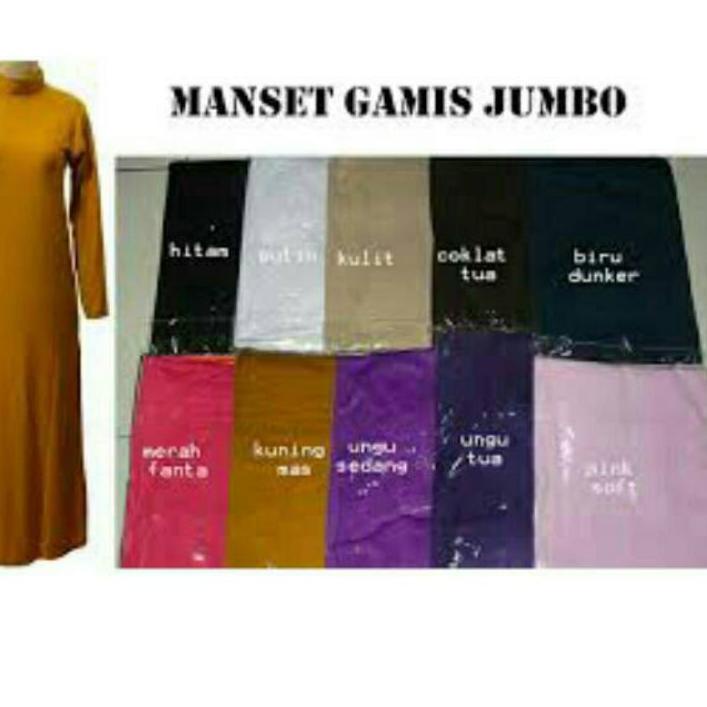 ✽ Manset Gamis Bahan Kaos Standar Dan Jumbo ➦
