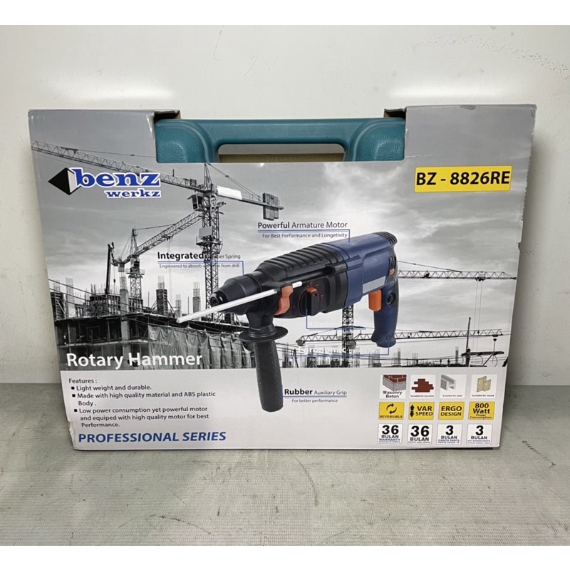 rotary hammer bz-8826re benzwerkz / rotary hammer drill / rotary hammer 26mm / benzwerkz hammer drill / mesin bor rotary hammer / mesin bor tembok beton / mesin bor beton sds plus / mesin bor bobok sds plus / mesin bor sds plus beton