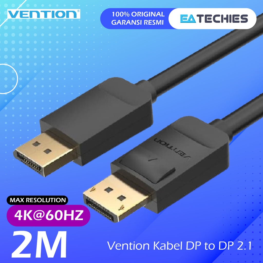 [2M] Vention Kabel DP to DP DisplayPort Male to Display Port (DP) Male - HAC