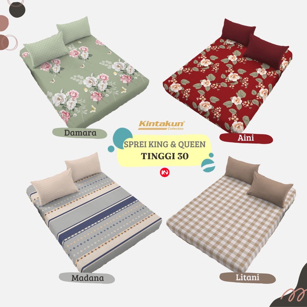 Sprei Kintakun D'luxe Ukuran Double - Queen 160x200 Tinggi 30