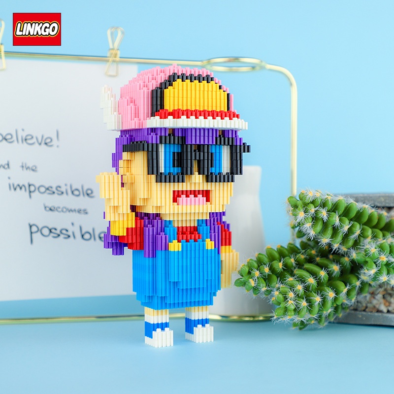 Dr. Slump Arale Seri Gadis Mainan Balok Edukasi Karakter Kartun Mainan Balok DIY 3D Puzzle Brick Mini