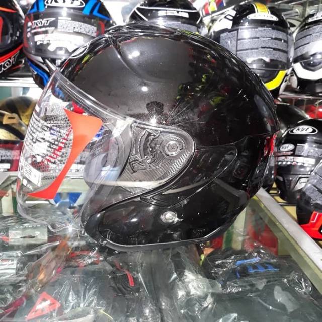Helm Kyt Kyoto Solid Black Metalik