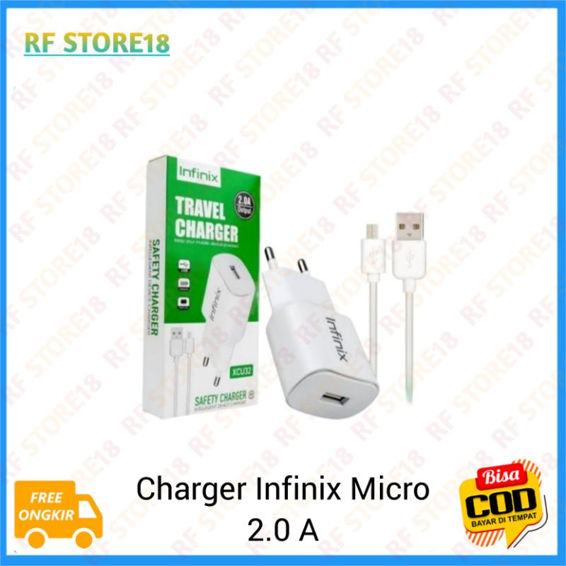 Charger / Tc Infinix  Hot 9 Play Hot 8 Hot 10 Smart 4 Smart 5 Type Micro Usb 2.0A XCU32