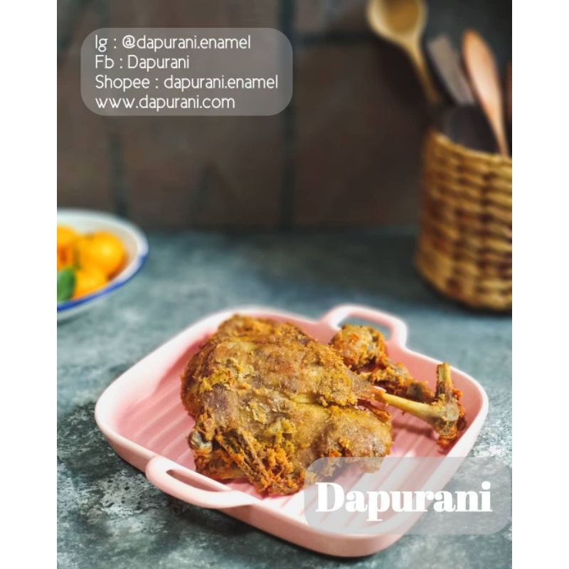 Piring Nampan Kotak Pink