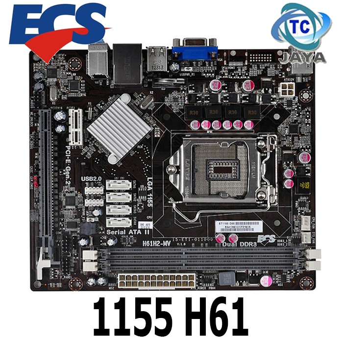 Motherboard Mainboard Socket Intel LGA 1155 H61 ONBOARD ECS