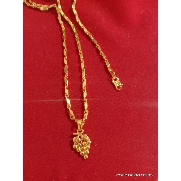 kalung padi balok anggur 45cm,50cm,60cm dan 75cm lapis emas 24k