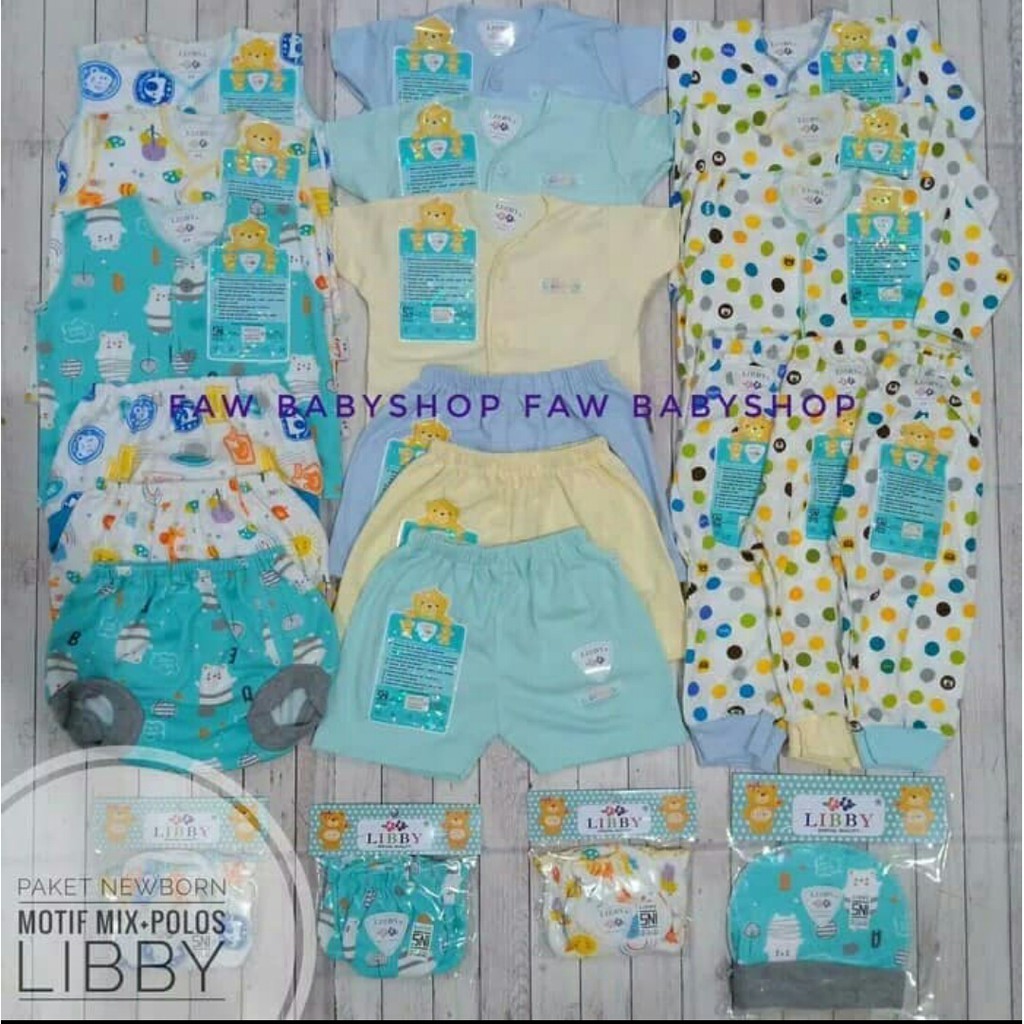 Paket Libby Baby Newborn isi 31pcs - Paket Pakaian Bayi Libby - Paket Newborn Lahiran - Baby Set