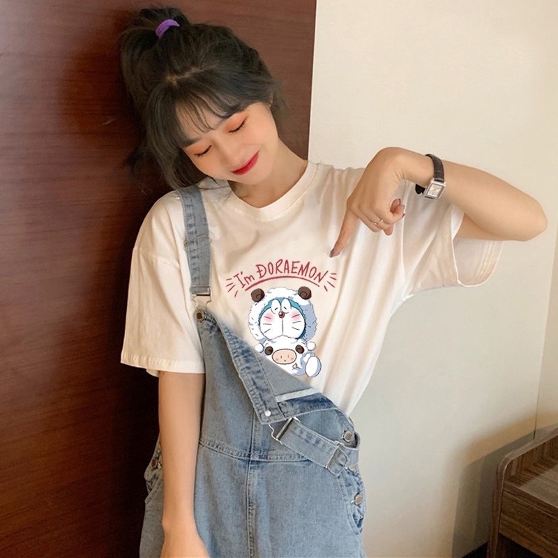 THISTLE - Oversize Tee Tshirt Wanita Model Longgar Motif Doraemon