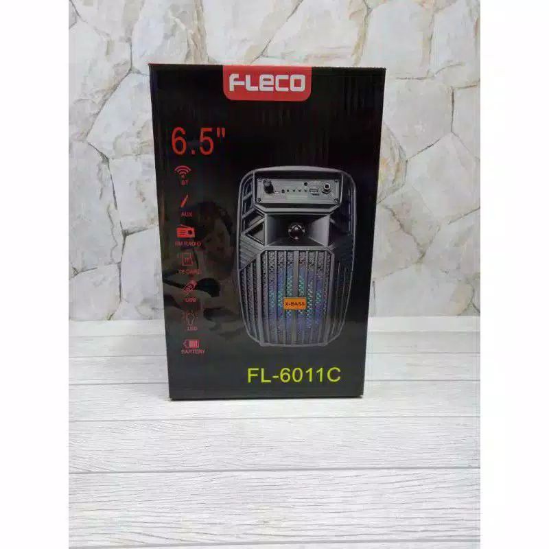 Speaker Buetooth Fleco 6'5 inch F-6011 terbaru bonus mic + remote