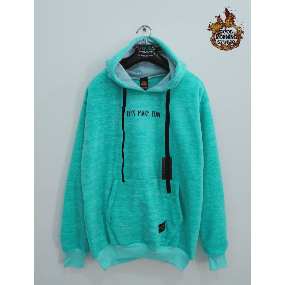 Hoodie Good Morning Sandwash Tie Dye Sweater Hoodie Pria Wanita