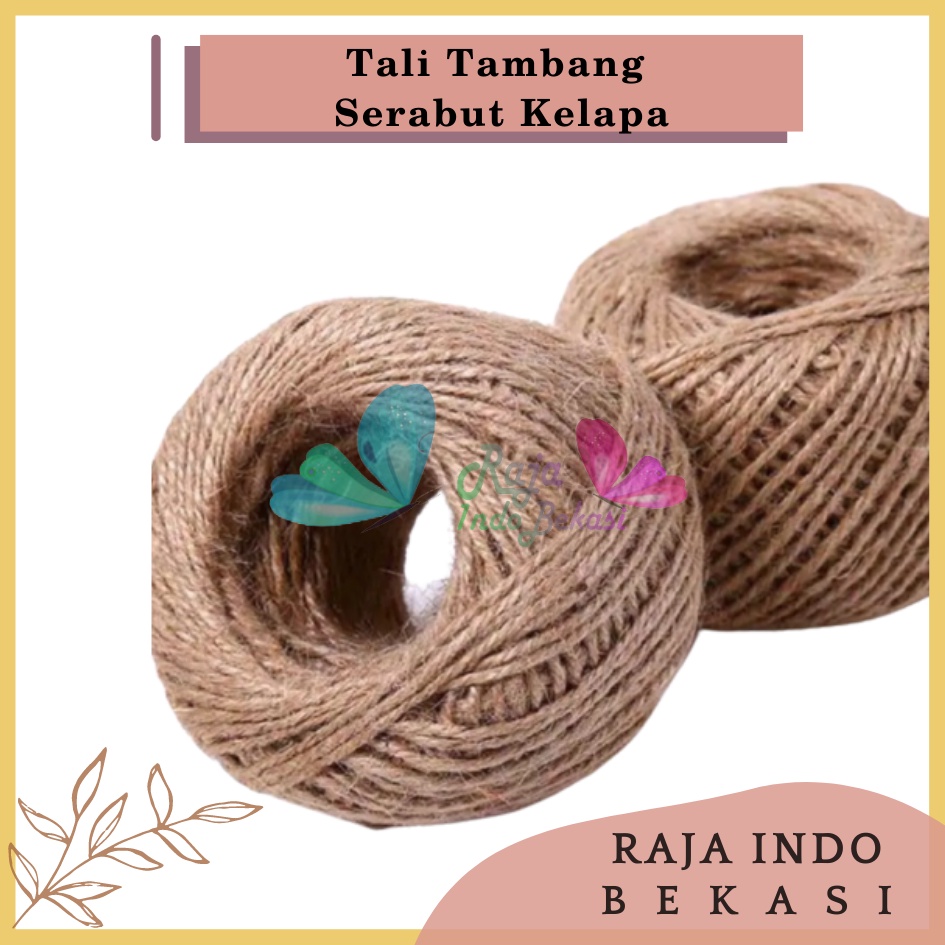 Tali Rami Goni Serabut Kelapa 4 - 6 mm Tali Rami Roll Goni Warna Penjepit Polaroid 3 Ply Besar 2 Ply Tebal Tali Tambang Jemuran Tambang Rustik Rustic Kecil Sedang Besar Meteran Tali Multifungsi untuk Garukan Kucing Turus Tanaman Papan Taman Dekorasi Kado