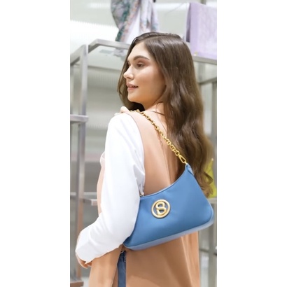 PRELOVED TAS BUTTON SCARVES LUANA BAG IN INDIGO (PESANAN TOKO AZKA)