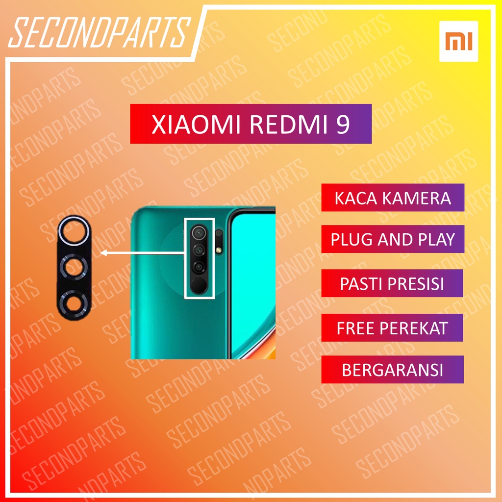 KACA LENSA KAMERA BELAKANG XIAOMI REDMI 9 ORIGINAL