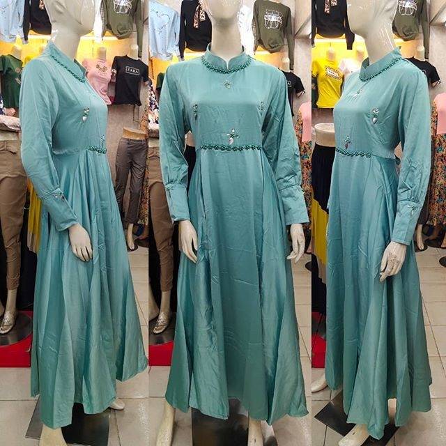 ⭐Longdress gamis pesta bahan satin premium⭐ real pic n video