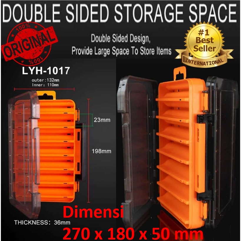 BOX TEMPAT LURE SIMPAN PERALATAN MANCING IKAN BOXHOOK BOX HOOK DOUBLE SIDES MINNOW POPPER JIG KOTAK