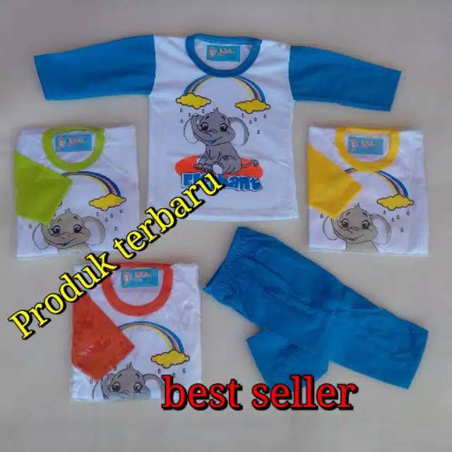 Baju bayi celana bayi motif gajah