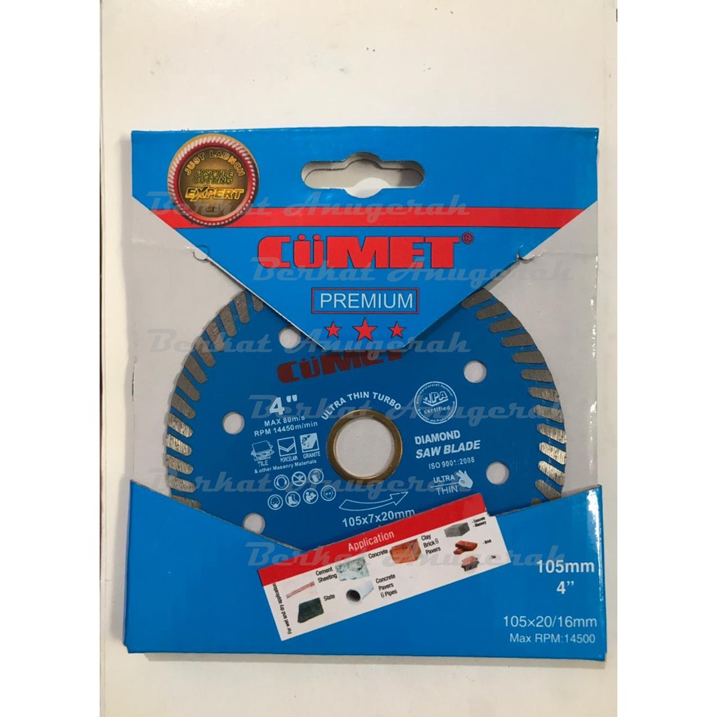 CUMET Diamond Wheel 4" Ceramic Turbo Granit Keramik Tile Ultra Thin