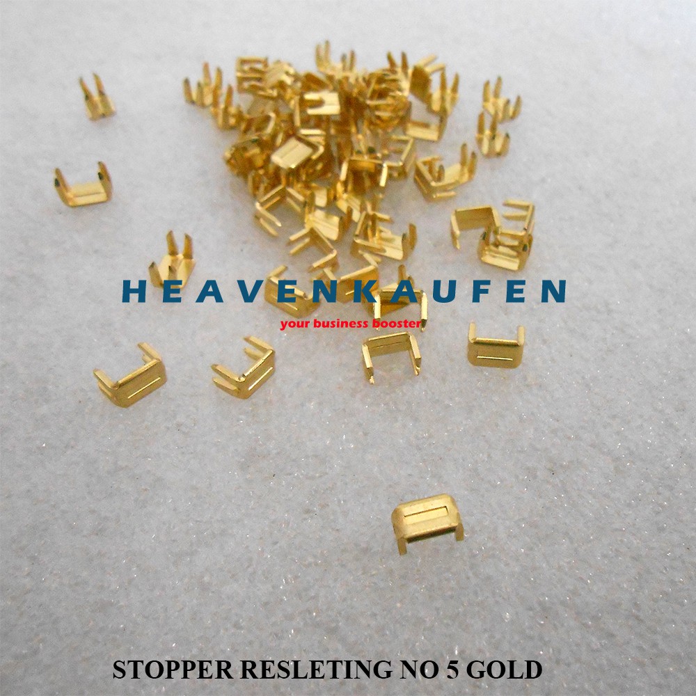 Stopper Resleting / Zipper Stopper No 5 Coil Warna Gold Emas