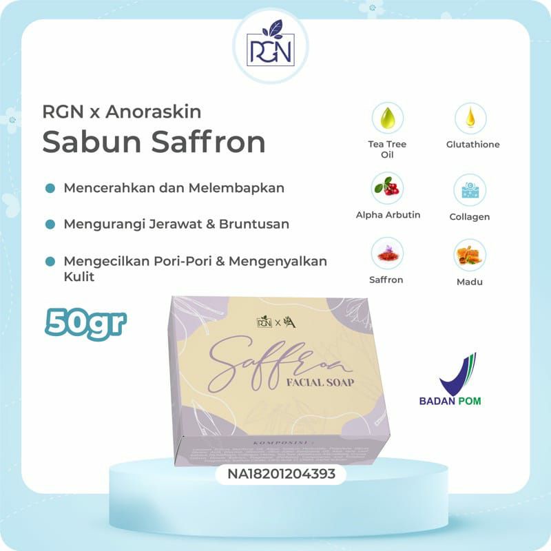 BPOM SABUN SAFFRON RGN X ANORA / SABUN AWAN FREE GIFT UNTUK ECER