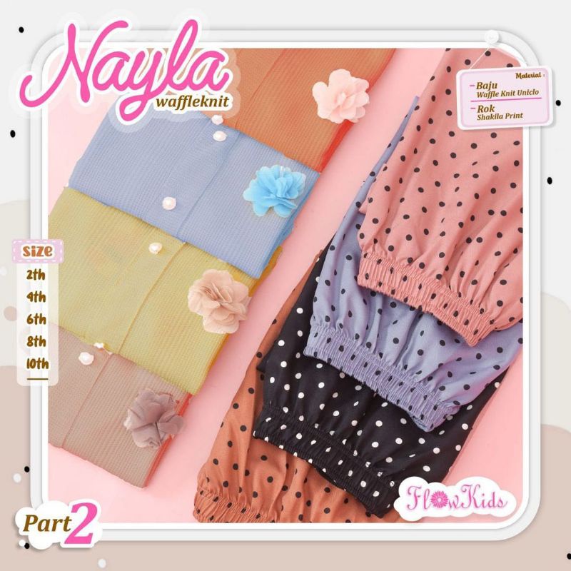 nayla set rok waffleknit by flowkids usia 2-10tahun | setelan anak perempuan