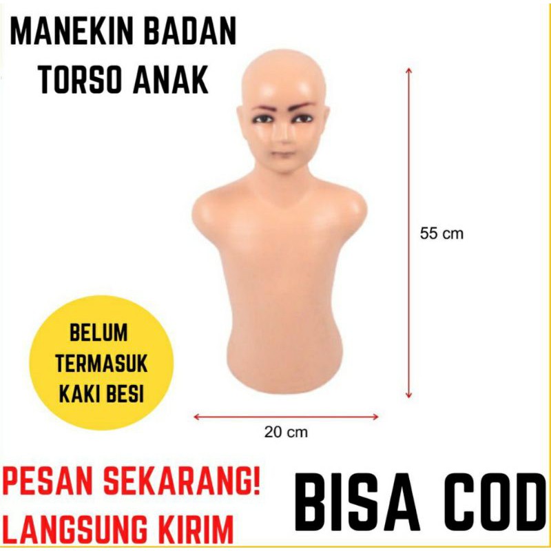 Patung Manekin Torso/ Manekin Anak Badan Dan Kepala/ Manekin Jilbab / Manekin Gamis Anak Unisex