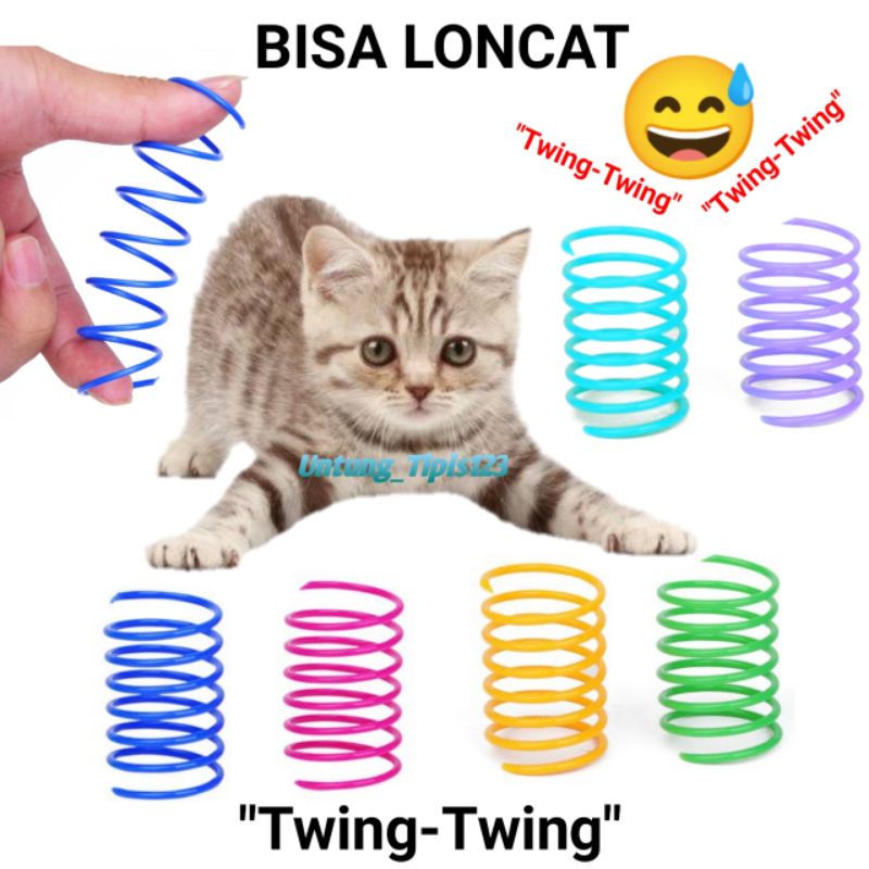 Bola Mainan kucing Spring per lentur bola mainan hewan  Anjing Alternatif banyak warna cat toys