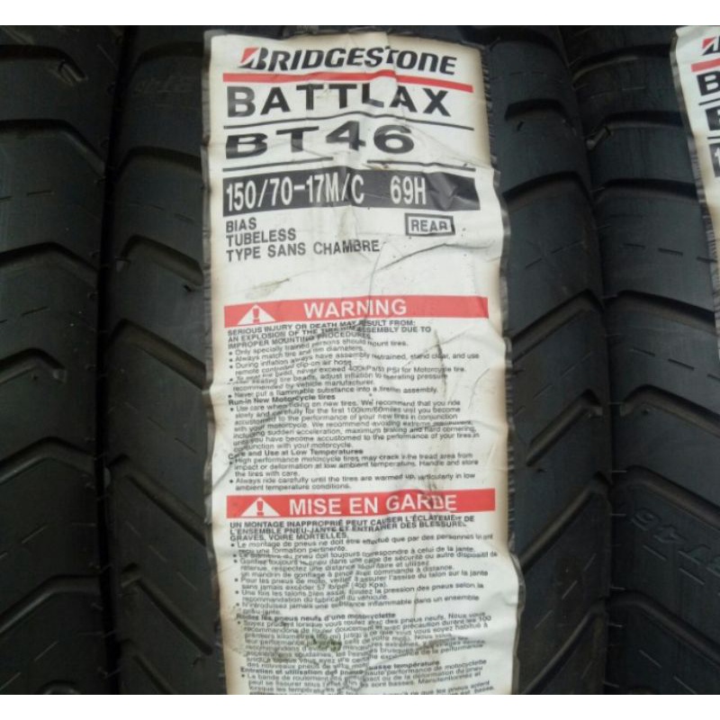 ban luar battlax bt46 ban belakang UK 150/70-17 tubeless