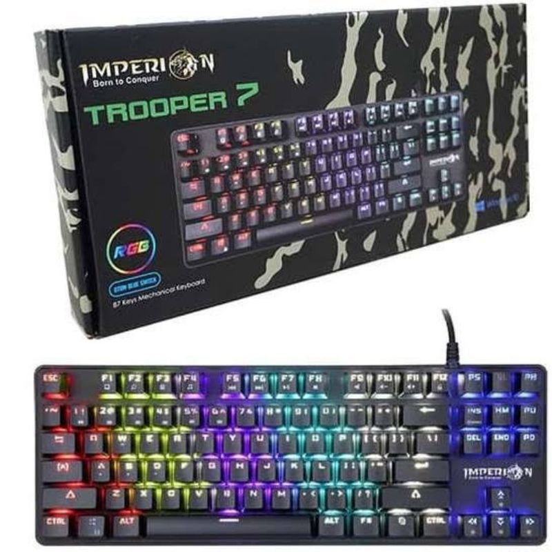 Imperion Trooper 7 Keyboard Gaming Mechanical TKL RGB Blue Switch KG-M07F