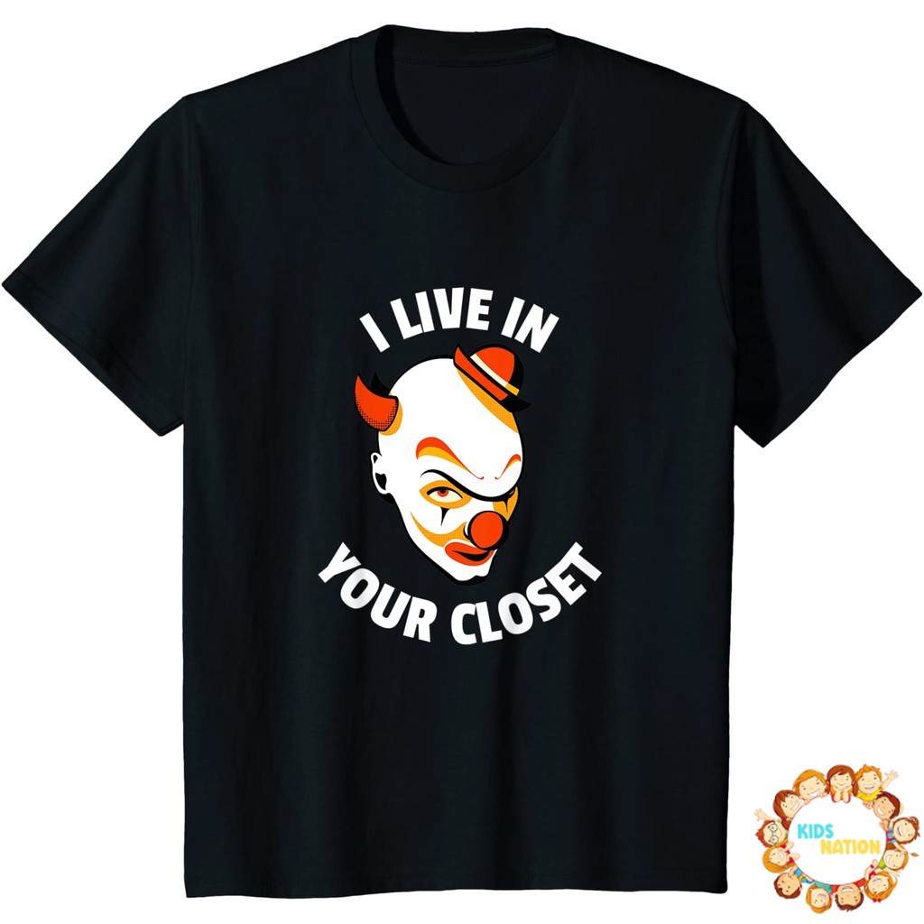 Baju anak Creepy Halloween clown scary evil costume T-Shirt