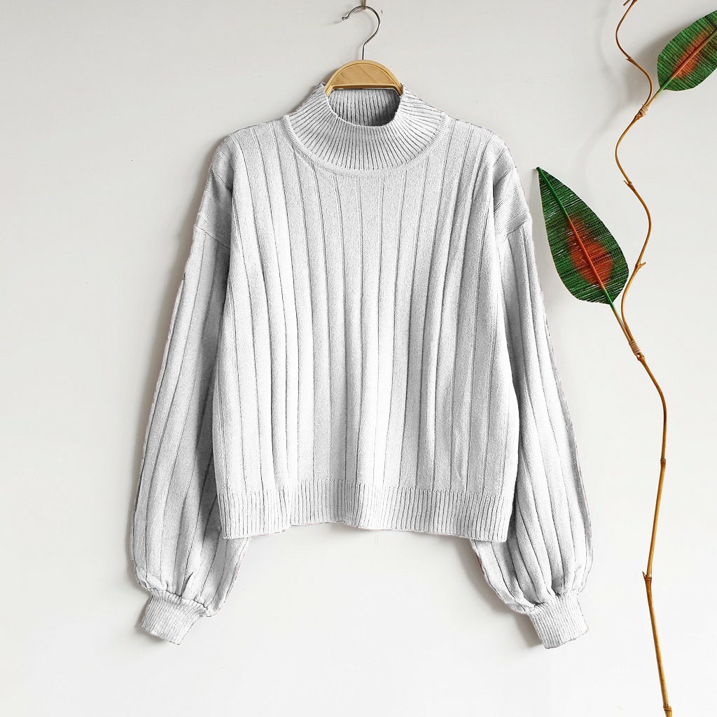 Rajut Oversize Sweater Jovanka Turtleneck Wanita Tebal Jovanca Knitwear Premium Oversized Murah