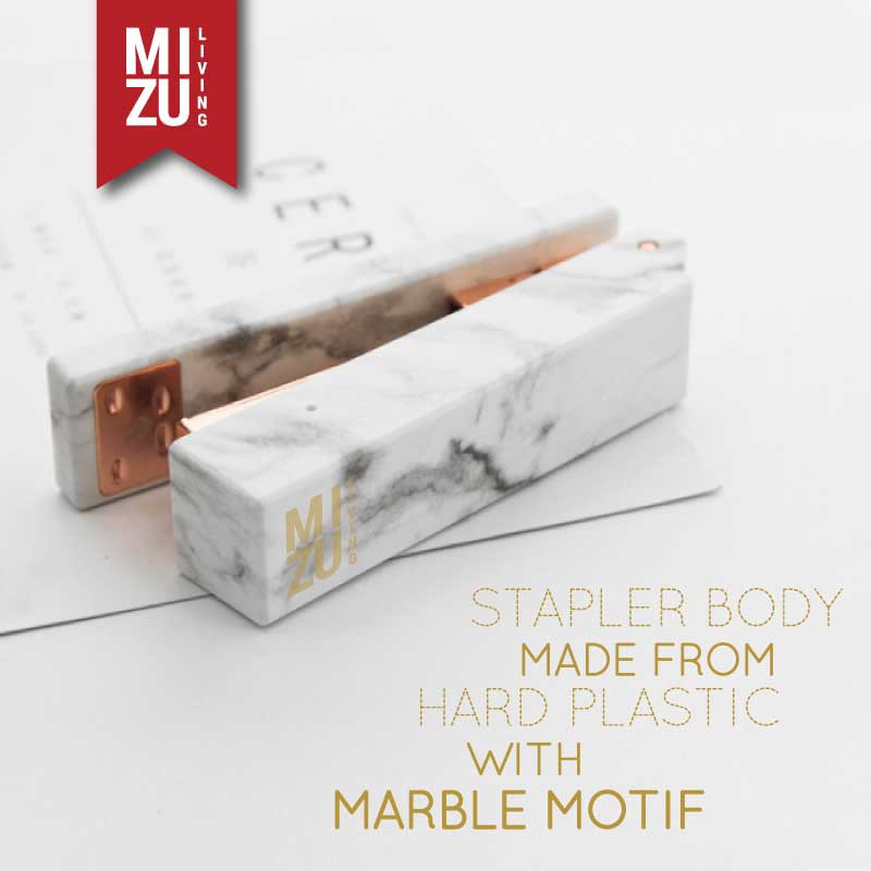 SUBLIMELY GOLDEN MARBLE Motif STAPLER no.16 Stepler Jekrekan Cekrekan Staples Marmer Emas-2