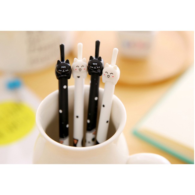 

(PROMO) Pulpen Gel Kucing Hitam dan Putih 0.35mm