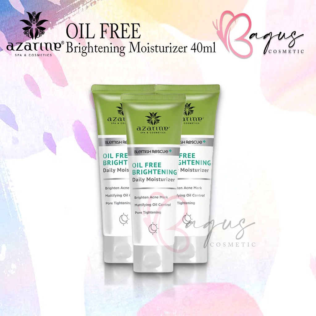 ⭐ BAGUS ⭐ AZARINE OIL FREE BRIGHTENING MOISTURIZER 40ml | Pelembab Wajah Acne Prone Skin