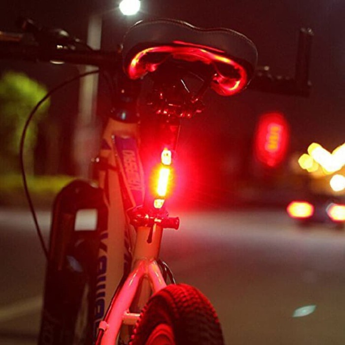 Lampu belakang Sepeda LED Waterproof dalam BOX rechargeable USB terang anti air tail light merah