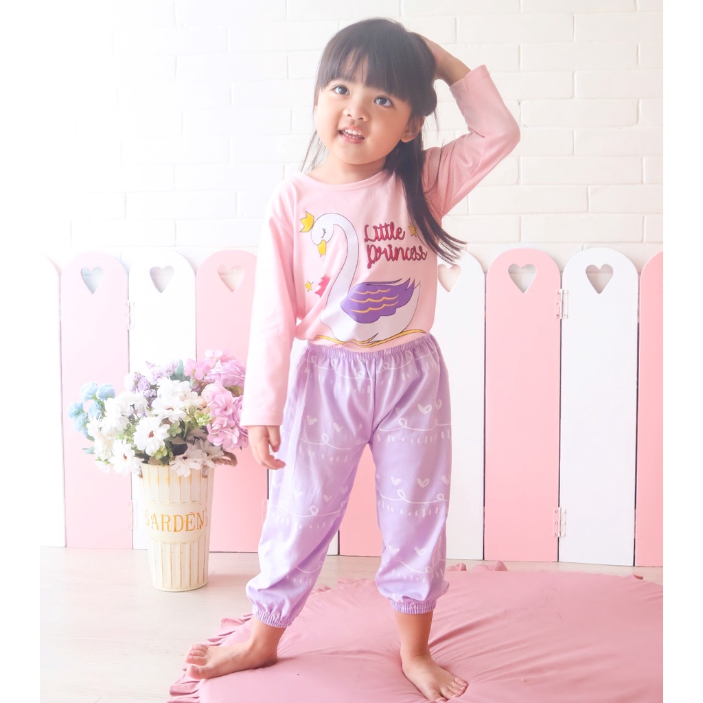 Owlet - setelan anak / piyama anak bergambar / piyama panjang / baju tidur anak