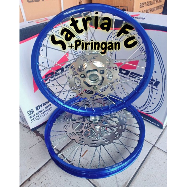 Velg Jari Jari Ring 17 140 - 160 - 185  Biru Chrome Untuk Motor Satria FU Satu Set