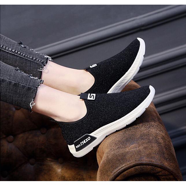 TBIG [COD] Sepatu Slip On S Fashion Sepatu Wanita Kuliah Kerja Santai Sepatu Import