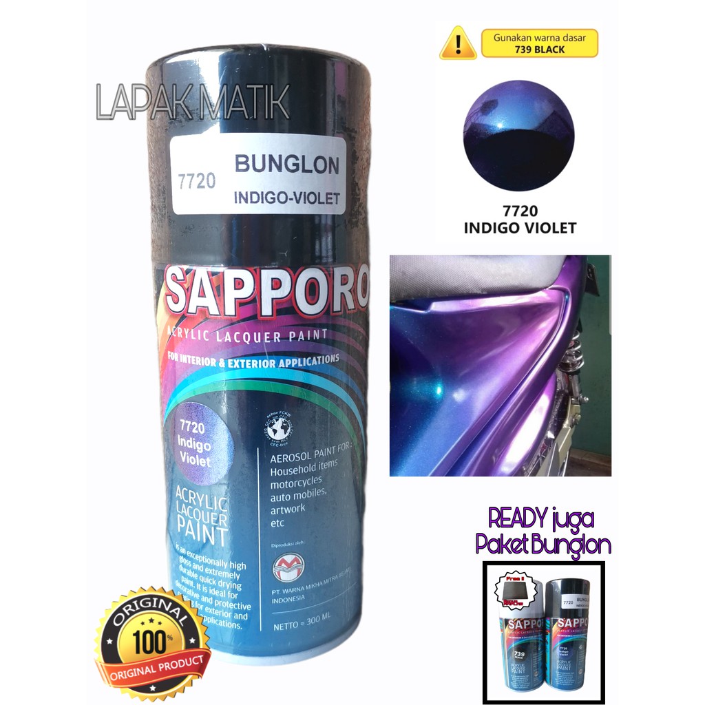 PAKET Pilok Sapporo INDIGO VIOLET BUNGLON 7720