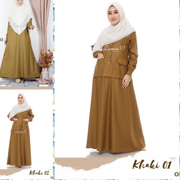 Jue Seragam Pdh Wanita Khaki Tua Olive Busui Bumil Katun Murah Seragam Kantor Pemda Wanita Terusan P