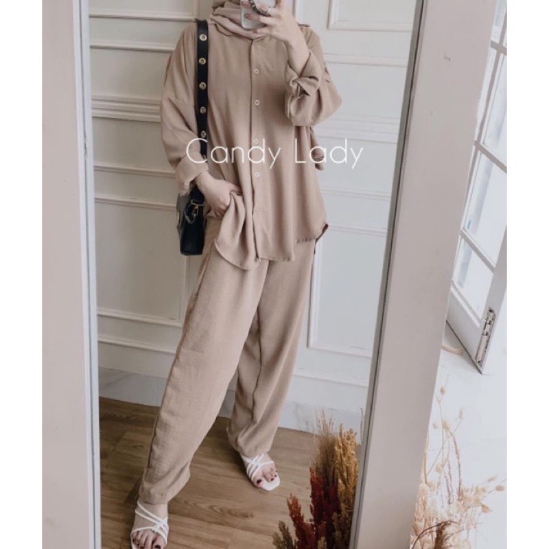 Setelan Wanita Rayon Crincle Crinkle Pajamas Piyama Setcel One Set Premium Terbaru Selebgram Setelan Rayon Daily One Set Baju Setelan Wanita One Set Crincle Busui Setelan Polos Rayon BELLE ONE SET Pusatgrosir_solo