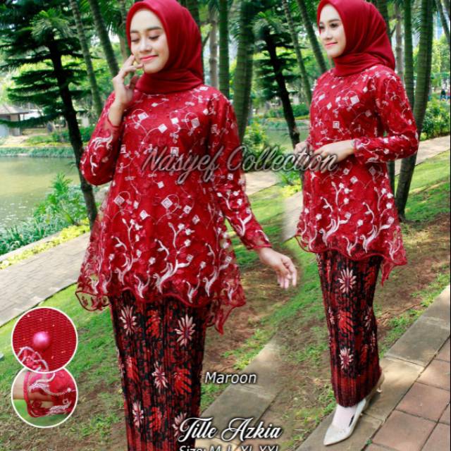 Setelan kebaya azkia/   rok prisket/kebaya pesta/ kebaya terbaru// kebaya original azkia