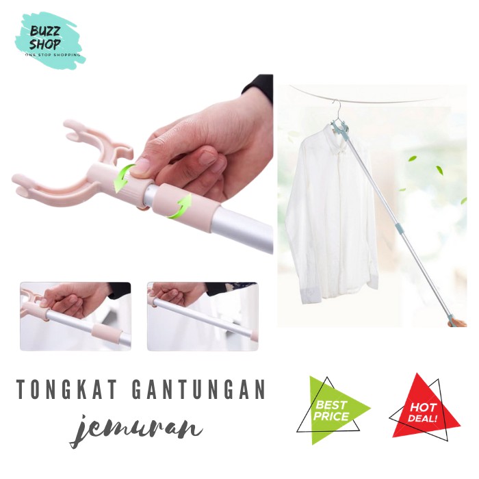 Tongkat Gantungan Baju Butik / Tongkat Jemuran Baju Flexible Hanger