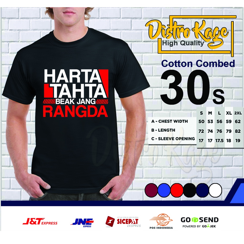 Baju Kaos Pria Harta Tahta Beak Jang Rangda Desain Simple Kata Menarik Lucu Ukuran Dewasa Unisex Cot