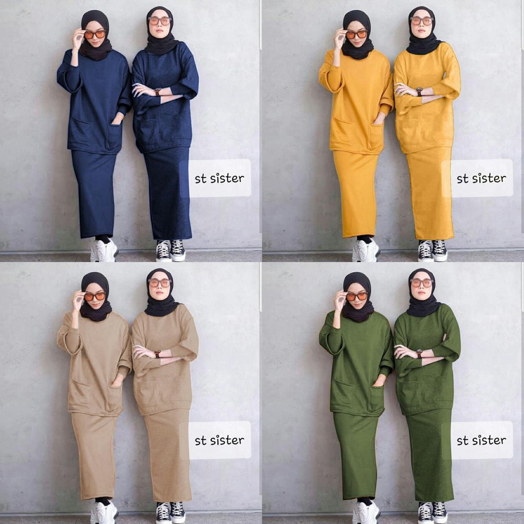 Setelan Rok Wanita Sister/setelan Training/Set Casual/Fashion Wanita/Set Wanita Jumbo/Termurah/New