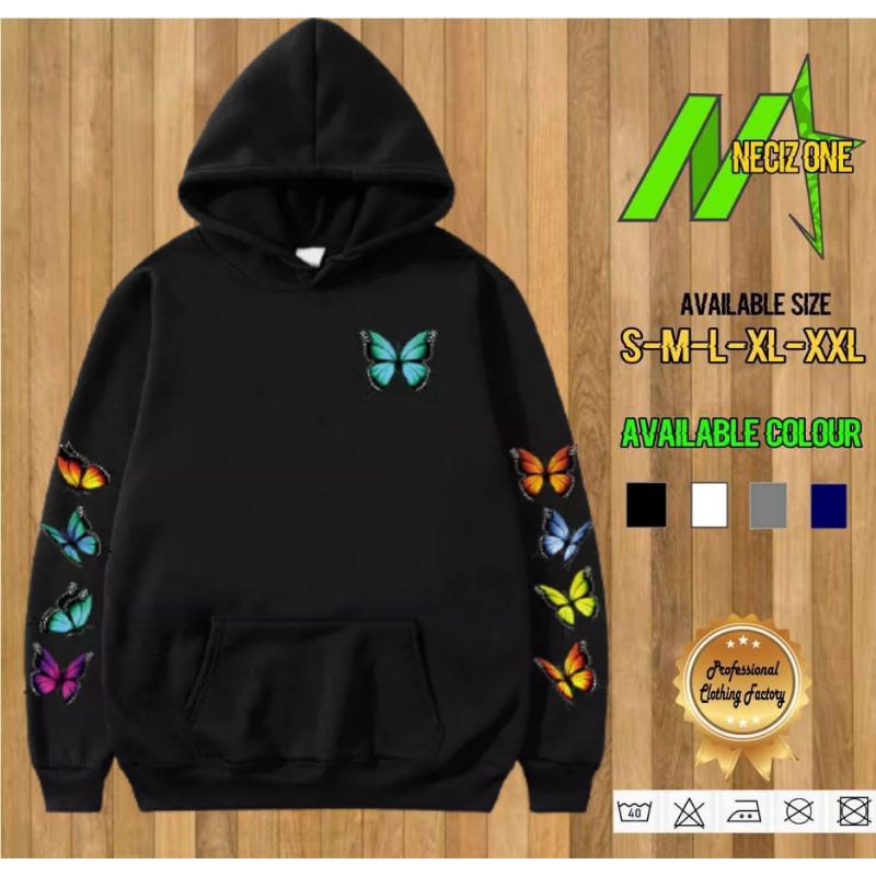 BUTTERFLY DESIGN FASHION HOODIE FOR WOMEN KEREN KUPU - KUPU ~ COTTON FLEECE