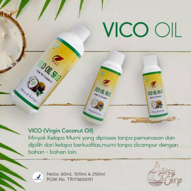 VCO / VICO OIL SR12 60ml / VCO cold press / suplemen makanan dan kesehatan