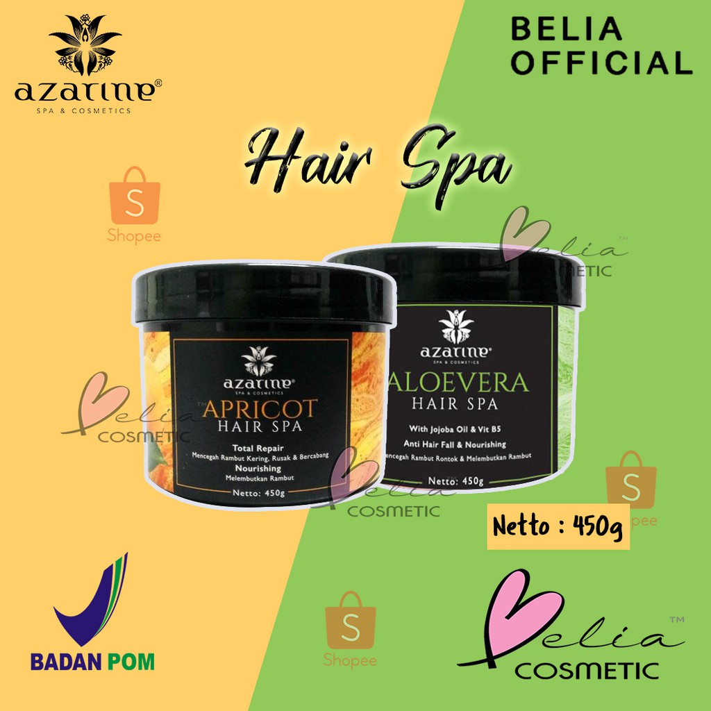 ❤ BELIA ❤ AZARINE Hair Spa 200g Apricot | Aloe Vera (✔️BPOM)