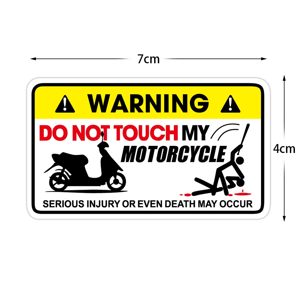 &quot;Don't Touch My Motorcycle&quot; Stiker Peringatan &quot;Jangan Sentuh Sepeda Motor Saya&quot; Motocross Skuter Sepeda Reflektif Stiker untuk YAMAHA