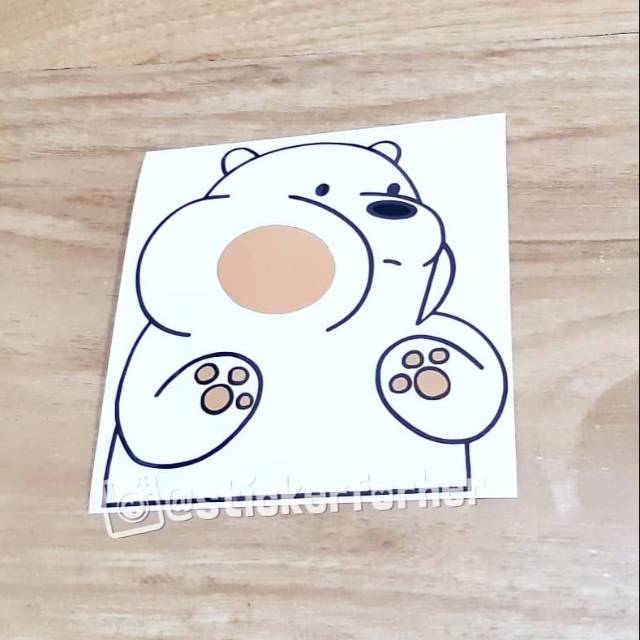 

Stiker Cutting Decal We Bare Bears Ice Bear Tabrak Kaca