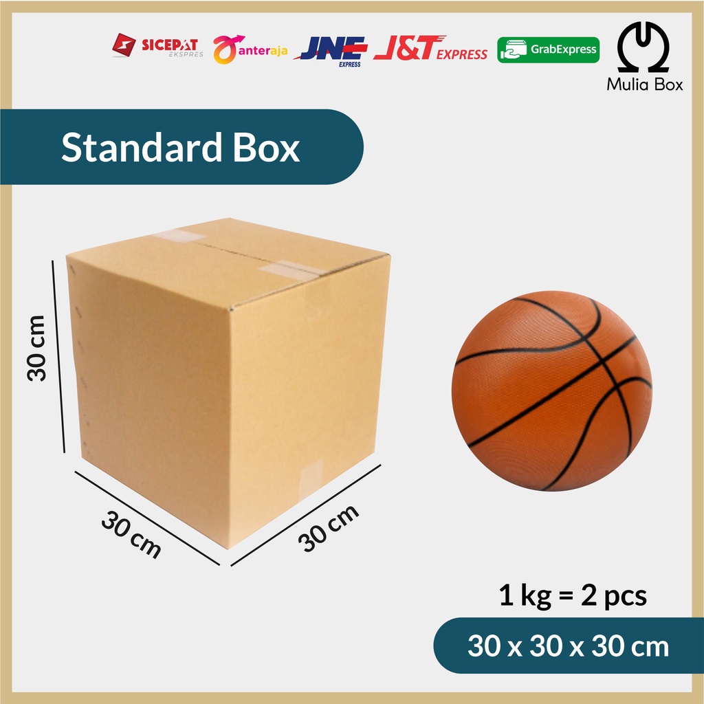 

Kardus Packing Standar Box 30 x 30 x 30 cm Corrugated Karton Dus Sedang Polos Packaging Serbaguna